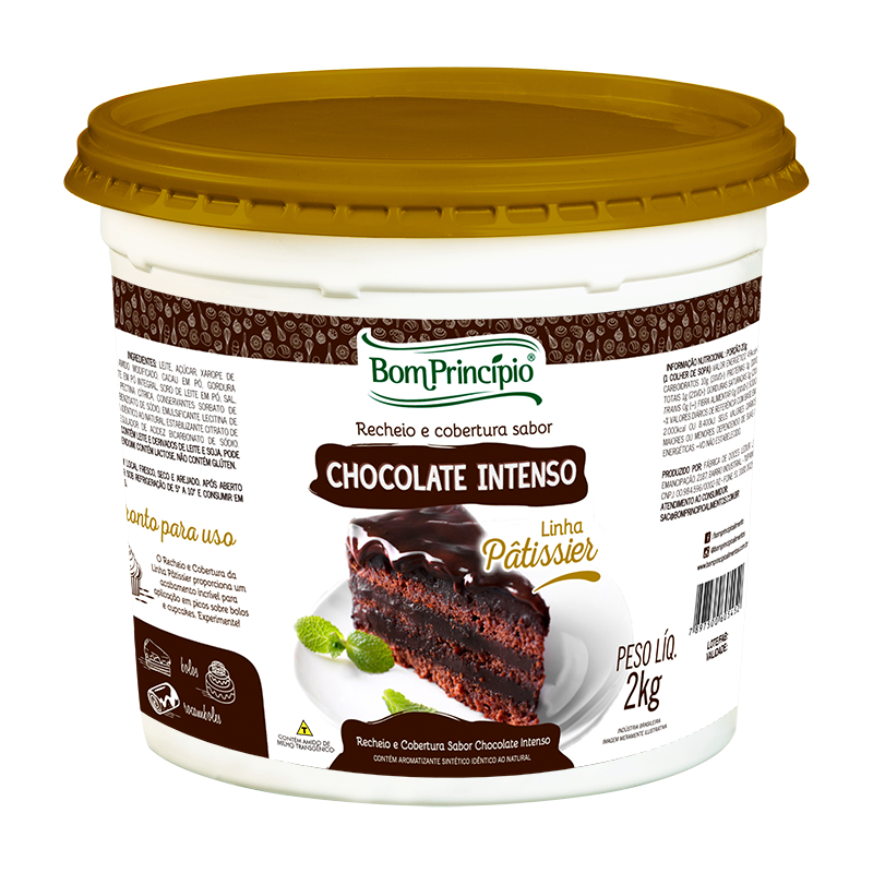 Relleno y cobertura con intenso sabor a chocolate.