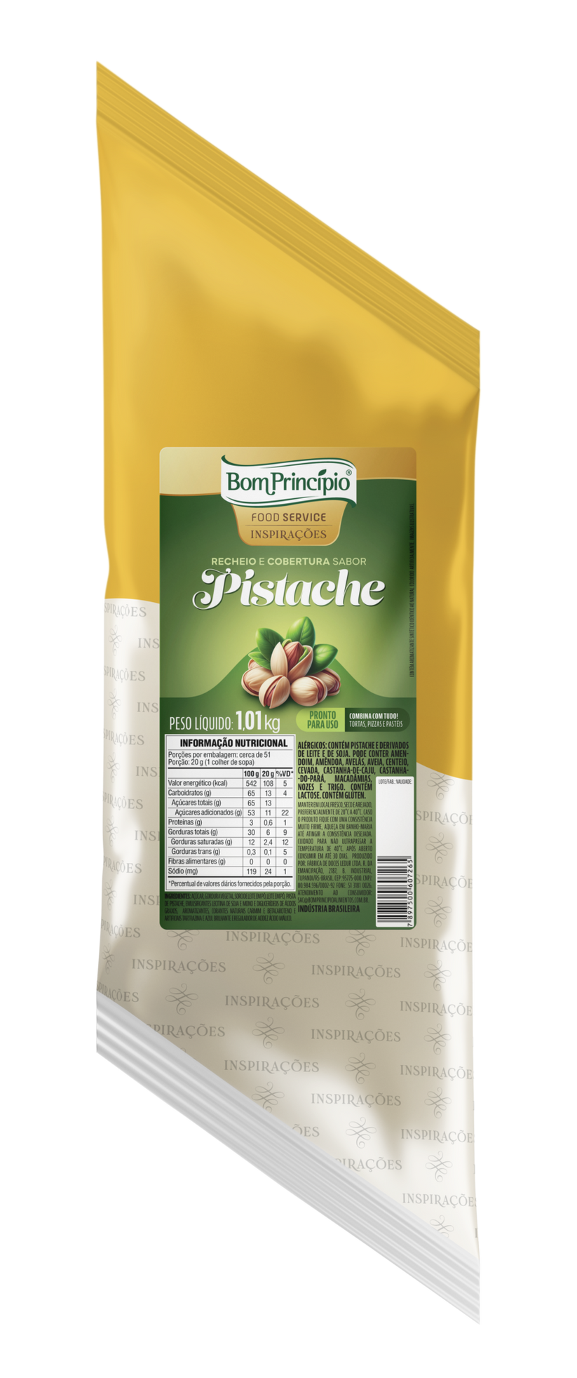 Relleno y cobertura con sabor a pistacho